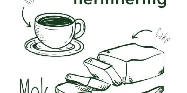 Koffie met cake mok